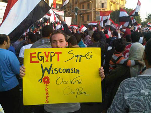 Egypt Supports Wisconsin Workers photo image
