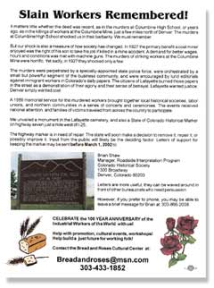 Slain Workers Remembered! Flyer image